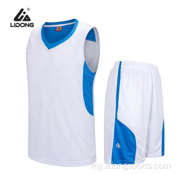 လက္ကား sublimation အဆင်ပြေ basketball ဝတ်ဆင်ယူနီဖောင်းဝတ်ဆင်